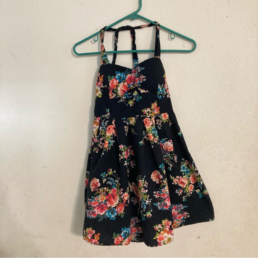 Black Floral Mini Dress